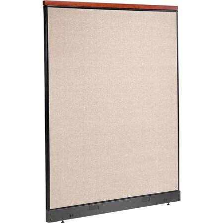 Interion By Global Industrial Interion Deluxe Non-Electric Office Partition Panel with Raceway, 60-1/4inW x 77-1/2inH, Tan 277566NTN